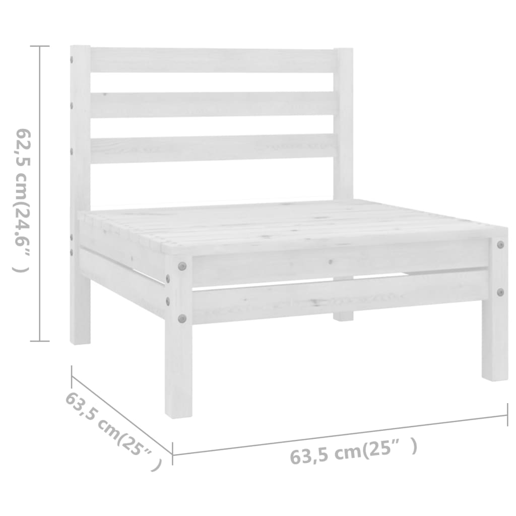 7-delige Loungeset massief grenenhout wit is nu te koop bij PeponiXL, paradijselijk wonen!