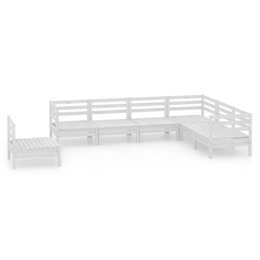 7-delige Loungeset massief grenenhout wit is nu te koop bij PeponiXL, paradijselijk wonen!