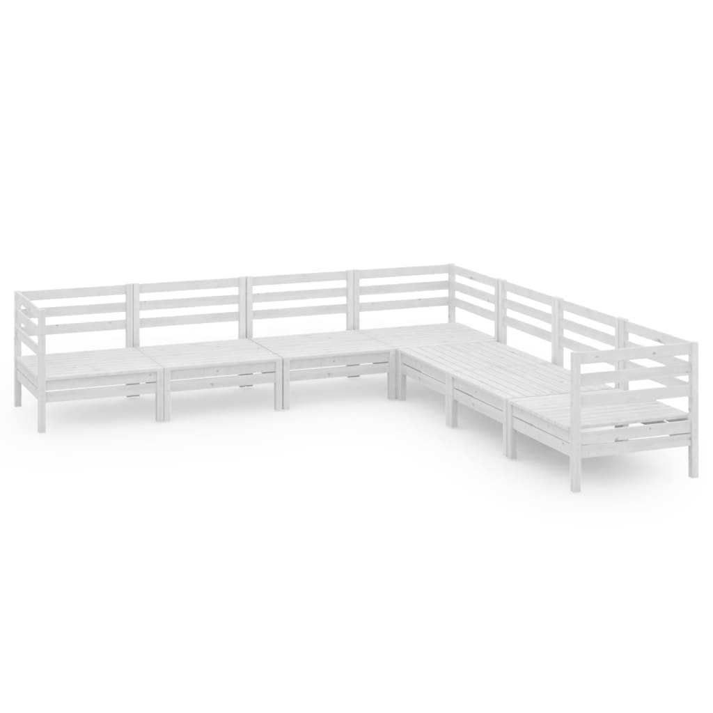 7-delige Loungeset massief grenenhout wit is nu te koop bij PeponiXL, paradijselijk wonen!