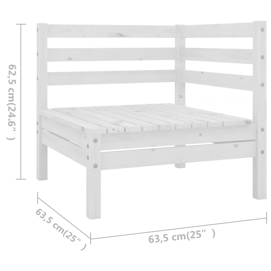 8-delige Loungeset massief grenenhout wit is nu te koop bij PeponiXL, paradijselijk wonen!