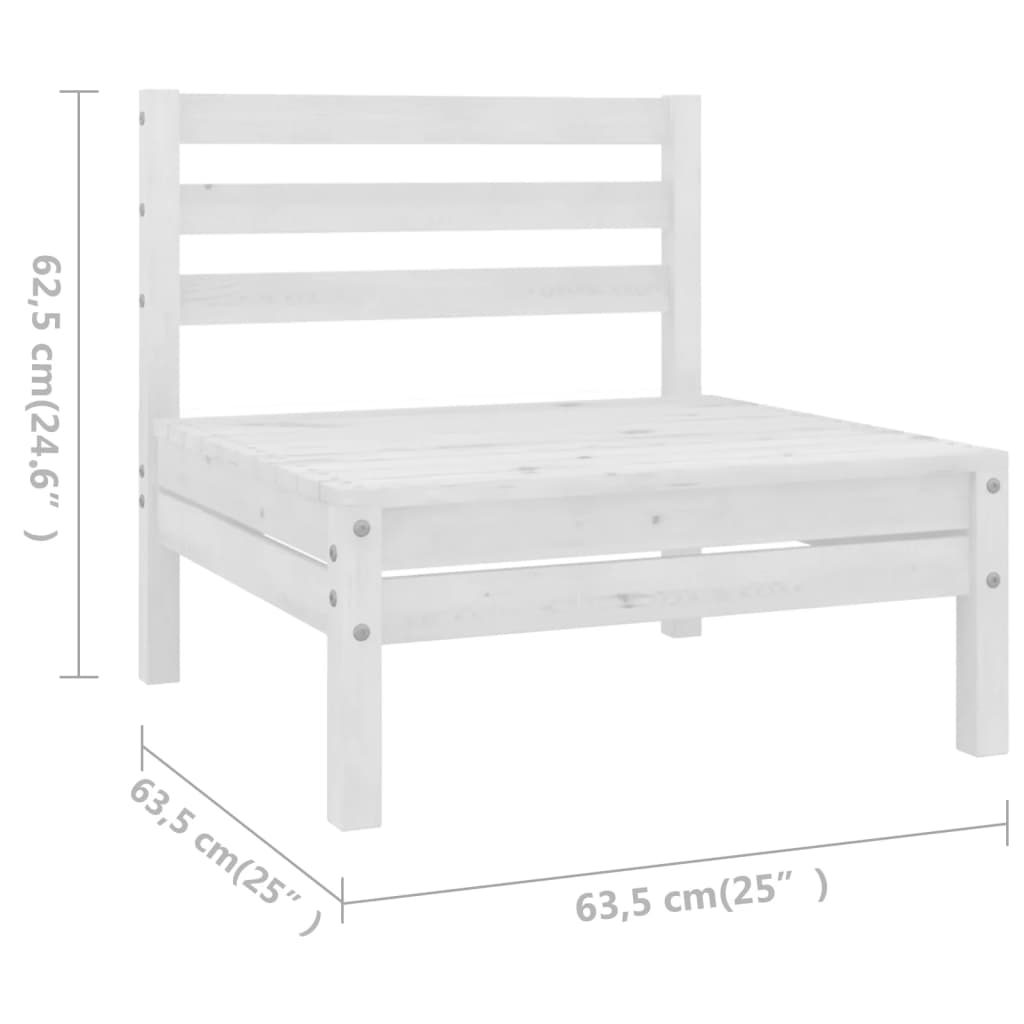 10-delige Loungeset massief grenenhout wit is nu te koop bij PeponiXL, paradijselijk wonen!