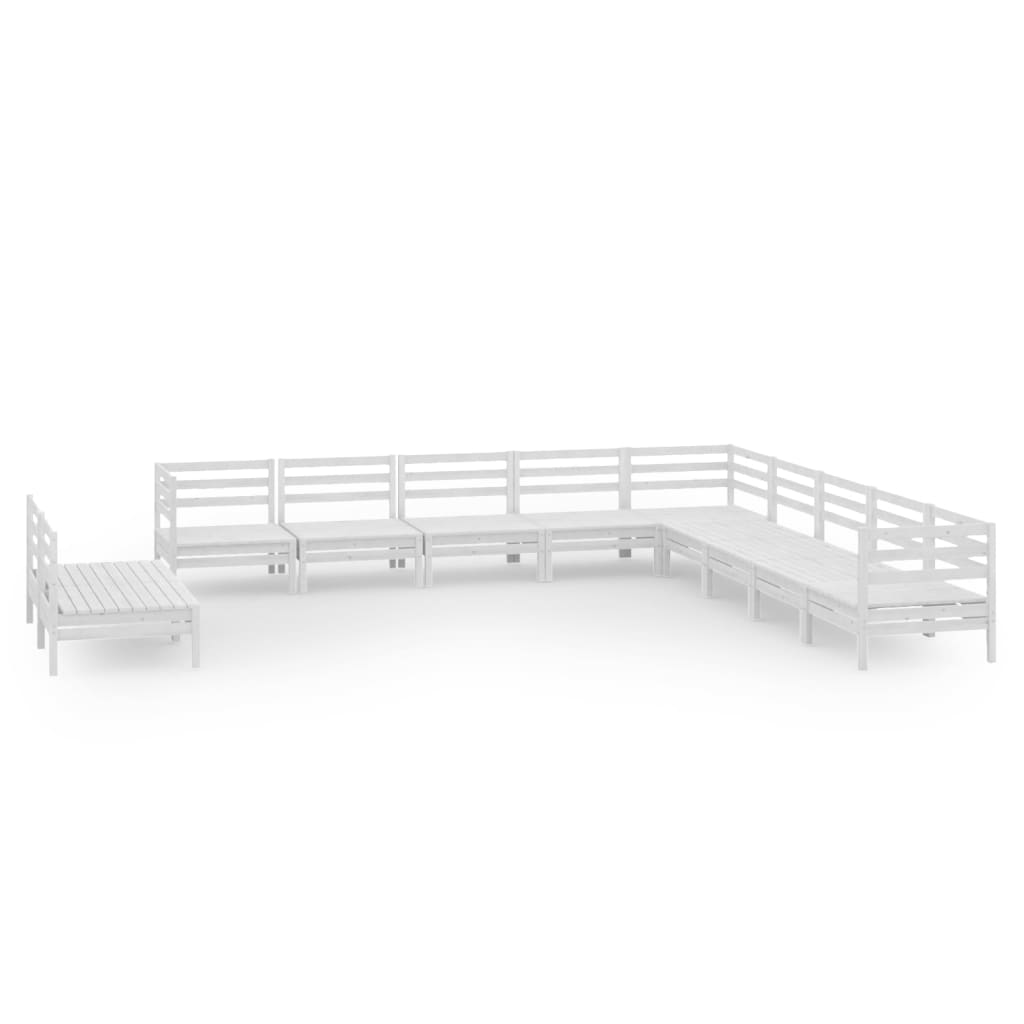 11-delige Loungeset massief grenenhout wit is nu te koop bij PeponiXL, paradijselijk wonen!