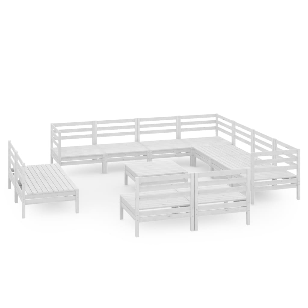 12-delige Loungeset massief grenenhout wit is nu te koop bij PeponiXL, paradijselijk wonen!