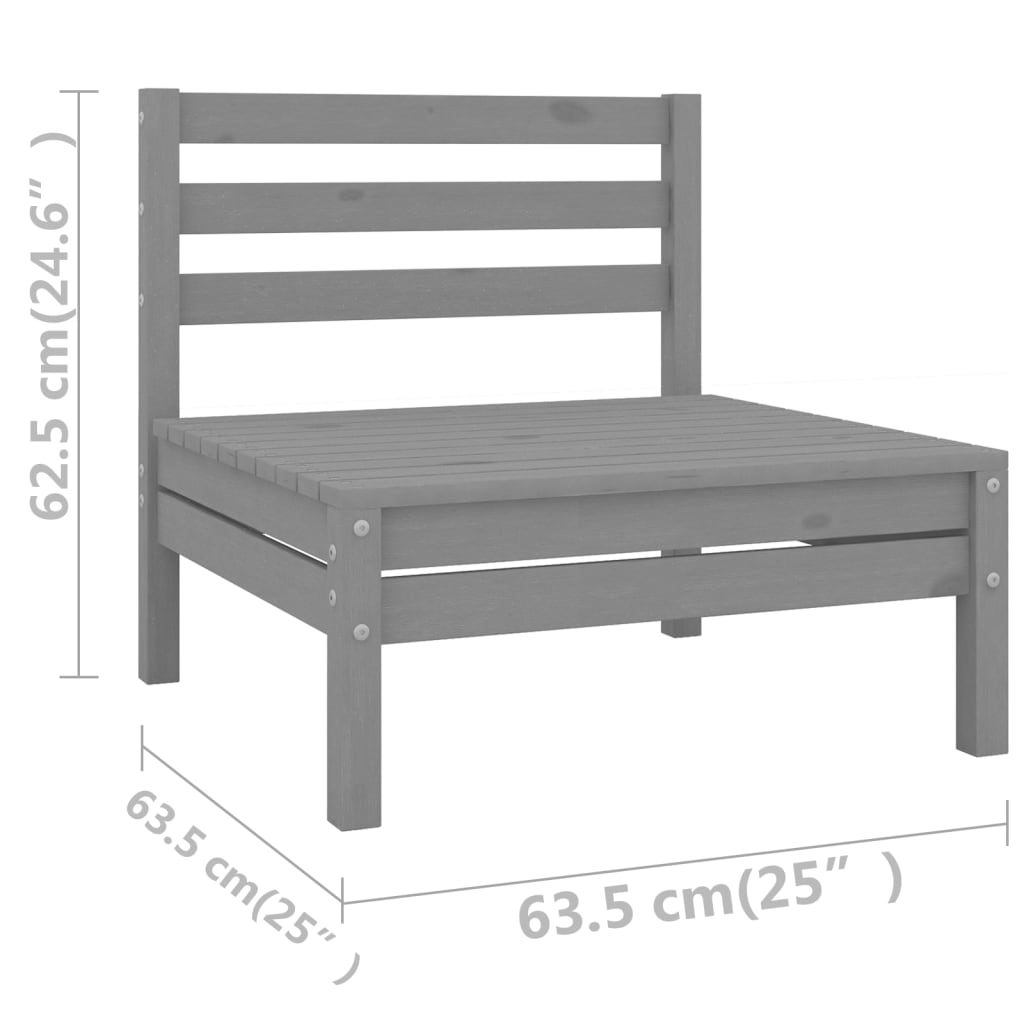 7-delige Loungeset massief grenenhout grijs is nu te koop bij PeponiXL, paradijselijk wonen!