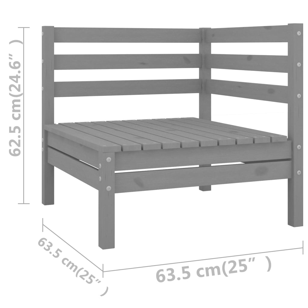 7-delige Loungeset massief grenenhout grijs is nu te koop bij PeponiXL, paradijselijk wonen!