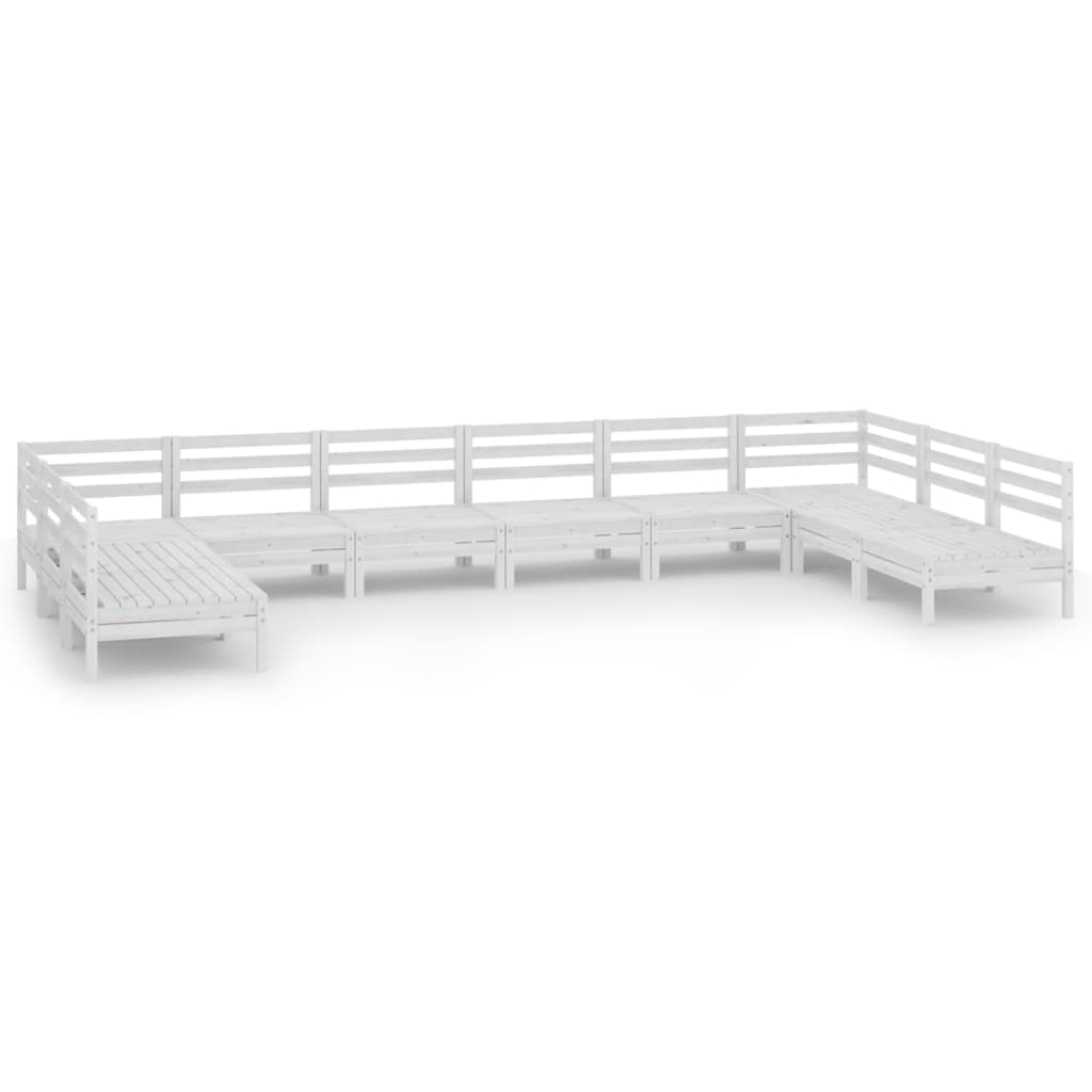 10-delige Loungeset massief grenenhout wit is nu te koop bij PeponiXL, paradijselijk wonen!