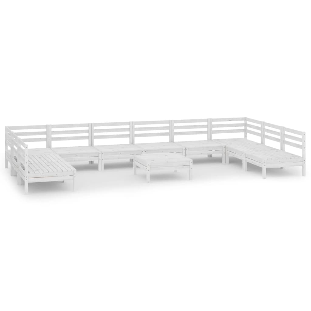 11-delige Loungeset massief grenenhout wit is nu te koop bij PeponiXL, paradijselijk wonen!