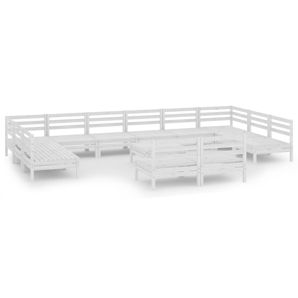13-delige Loungeset massief grenenhout wit is nu te koop bij PeponiXL, paradijselijk wonen!