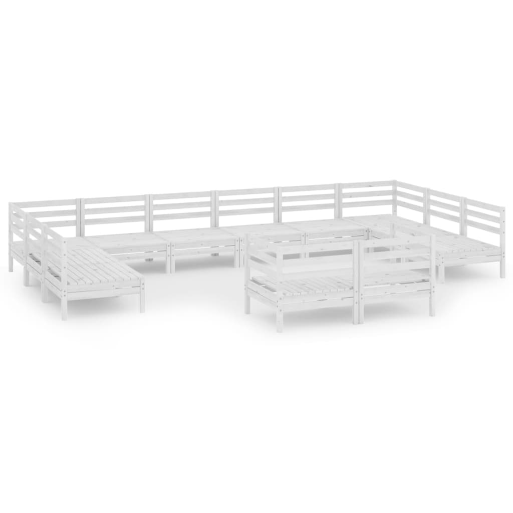 12-delige Loungeset massief grenenhout wit is nu te koop bij PeponiXL, paradijselijk wonen!