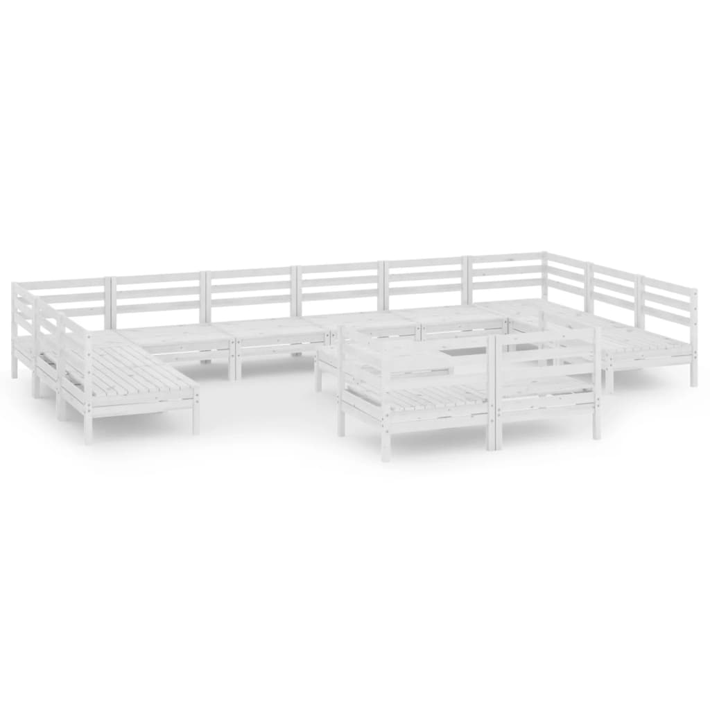 13-delige Loungeset massief grenenhout wit is nu te koop bij PeponiXL, paradijselijk wonen!