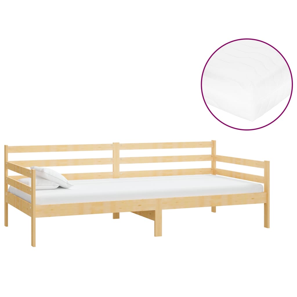Slaapbank met matras massief grenenhout 90x200 cm is nu te koop bij PeponiXL, paradijselijk wonen!