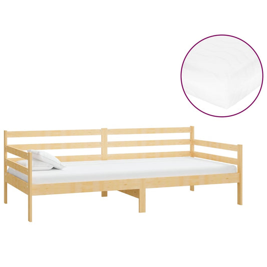 Slaapbank met matras massief grenenhout 90x200 cm is nu te koop bij PeponiXL, paradijselijk wonen!