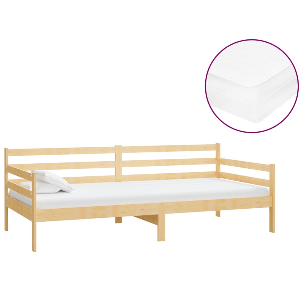 Slaapbank met matras massief grenenhout 90x200 cm is nu te koop bij PeponiXL, paradijselijk wonen!