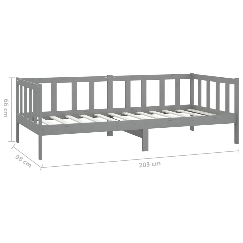 Slaapbank met matras massief grenenhout grijs 90x200 cm is nu te koop bij PeponiXL, paradijselijk wonen!