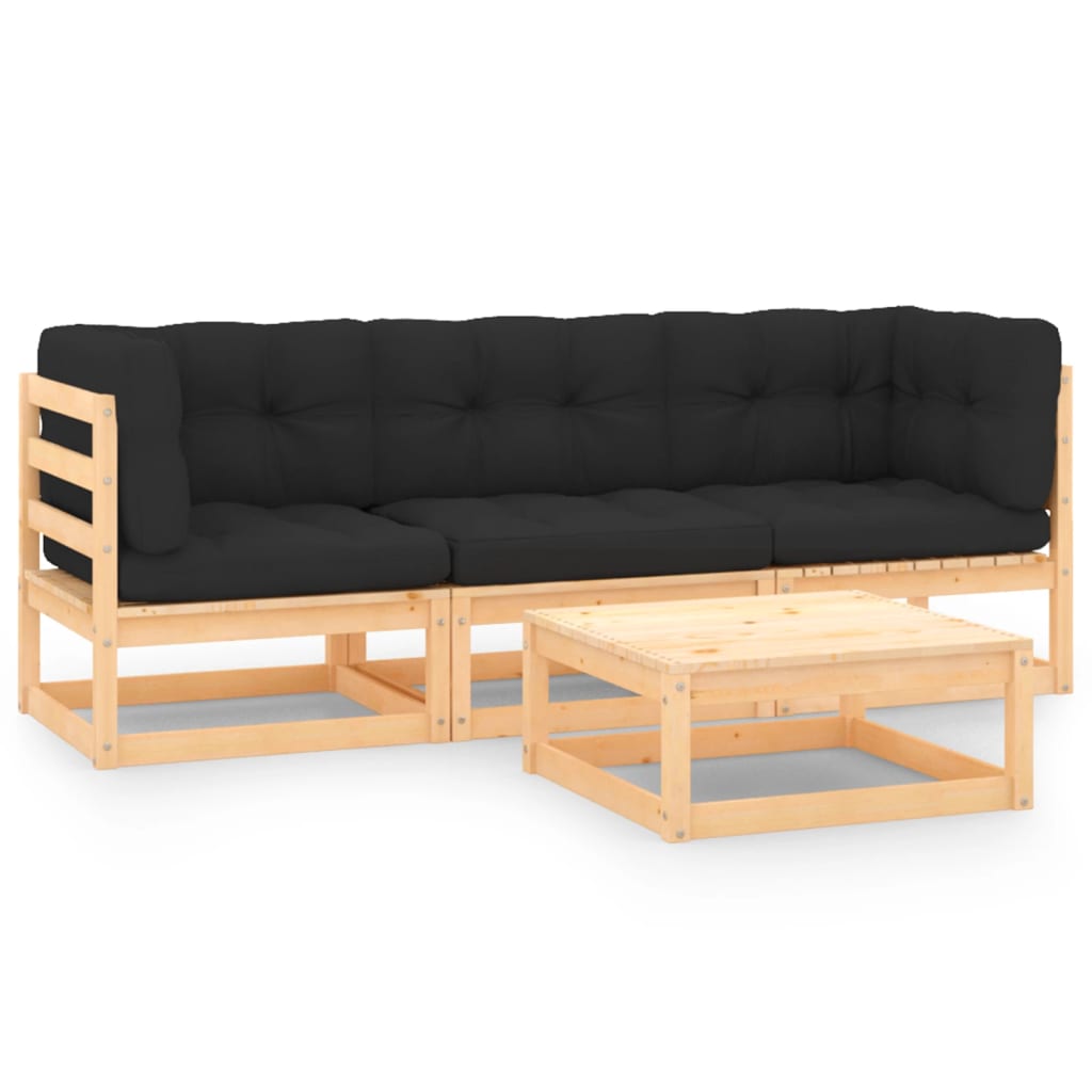 4-delige Loungeset massief grenenhout is nu te koop bij PeponiXL, paradijselijk wonen!