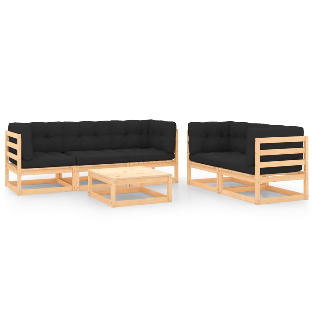 6-delige Loungeset met kussens massief grenenhout is nu te koop bij PeponiXL, paradijselijk wonen!