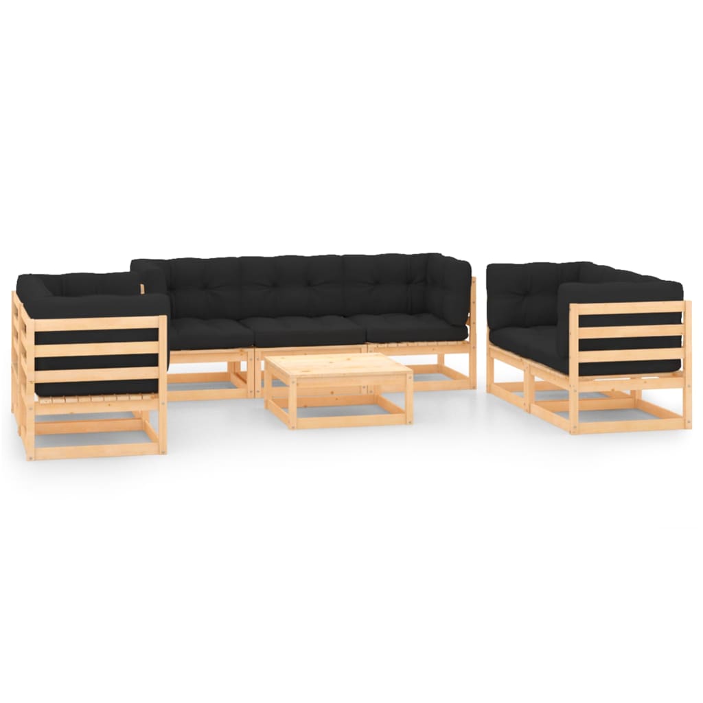 8-delige Loungeset met kussens massief grenenhout is nu te koop bij PeponiXL, paradijselijk wonen!