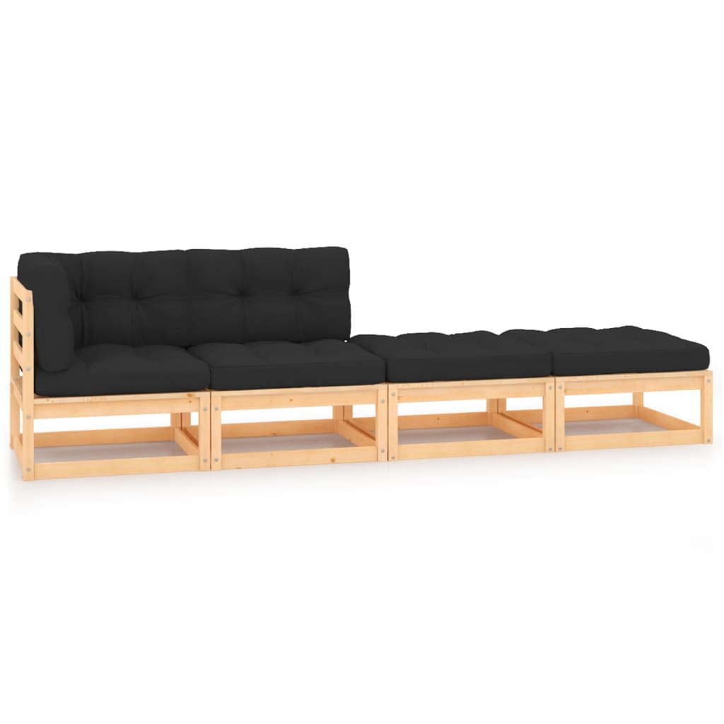 4-delige Loungeset massief grenenhout is nu te koop bij PeponiXL, paradijselijk wonen!