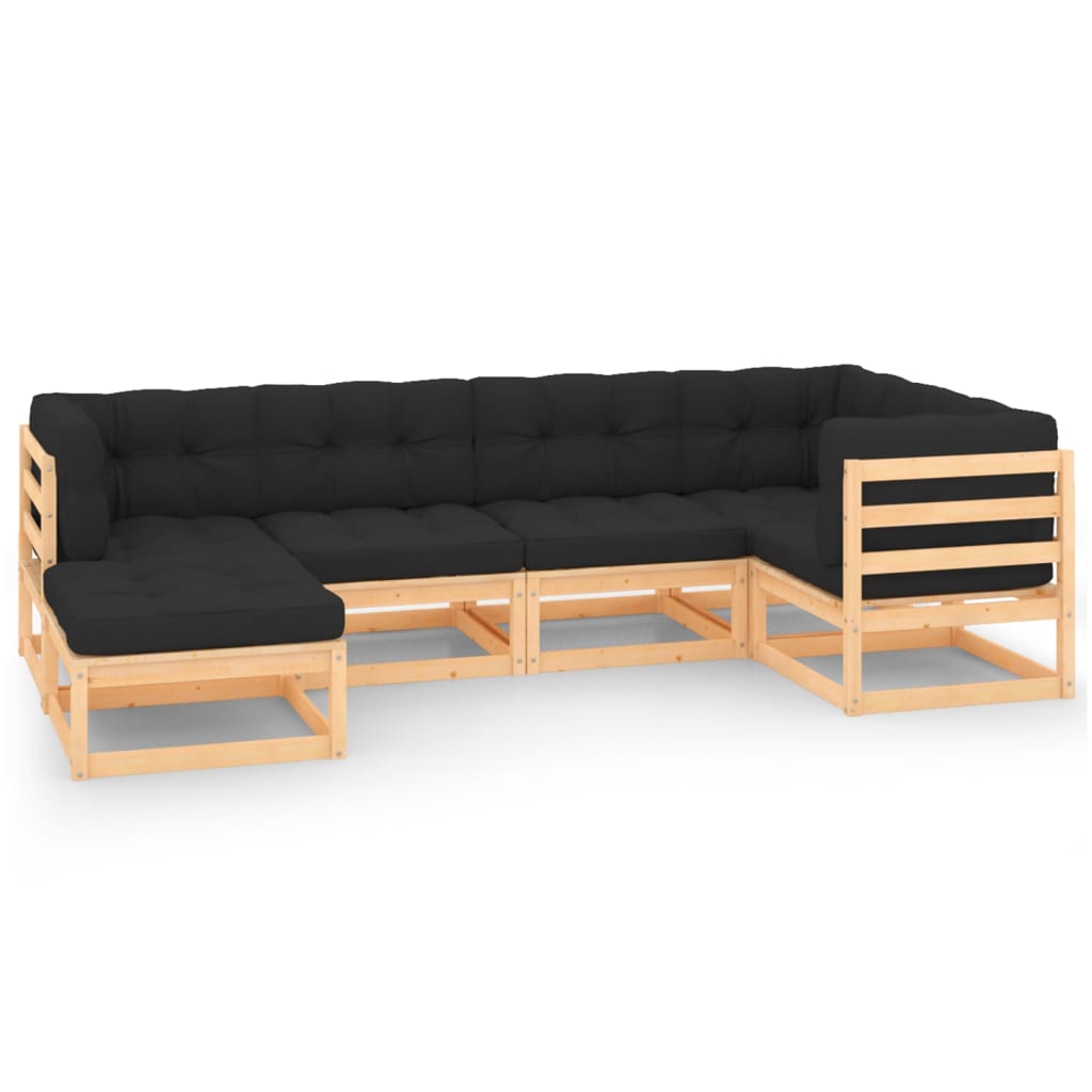 6-delige Loungeset met kussens massief grenenhout is nu te koop bij PeponiXL, paradijselijk wonen!