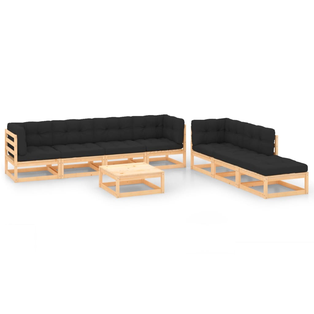 8-delige Loungeset met kussens massief grenenhout is nu te koop bij PeponiXL, paradijselijk wonen!