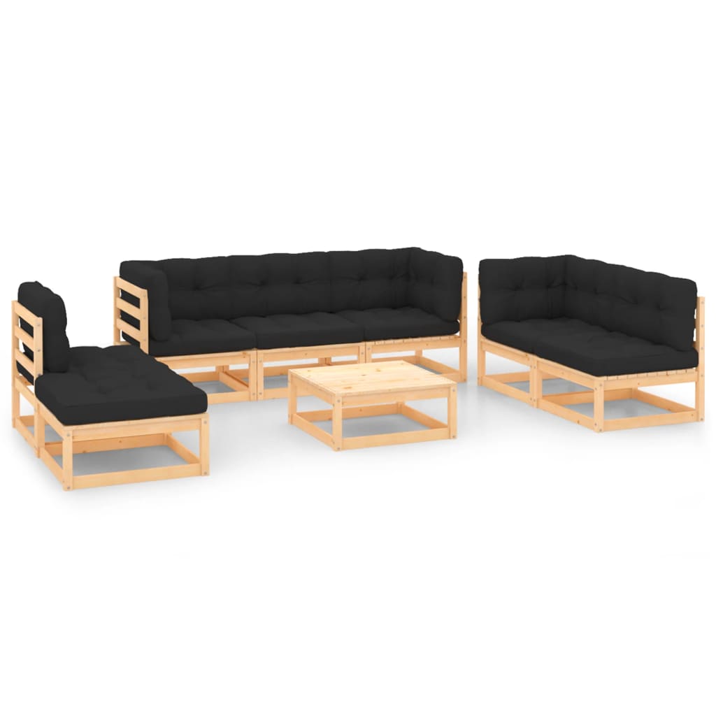 8-delige Loungeset met kussens massief grenenhout is nu te koop bij PeponiXL, paradijselijk wonen!