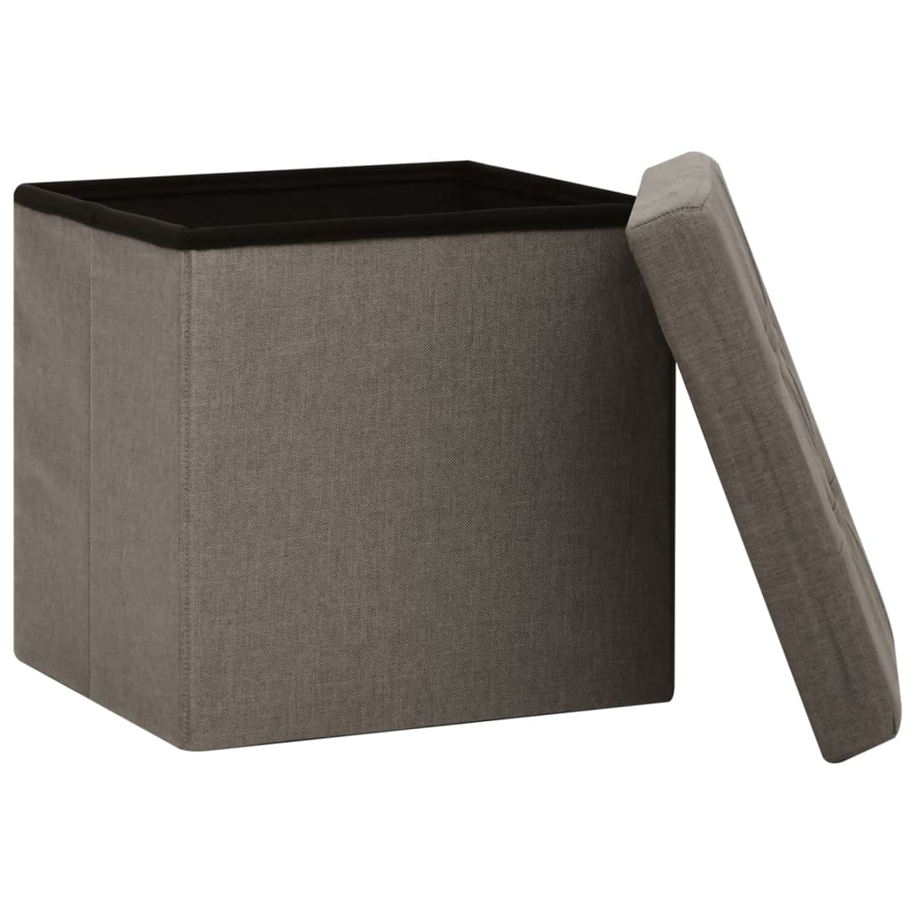 Opbergkrukken inklapbaar 2 st kunstlinnen taupe is nu te koop bij PeponiXL, paradijselijk wonen!
