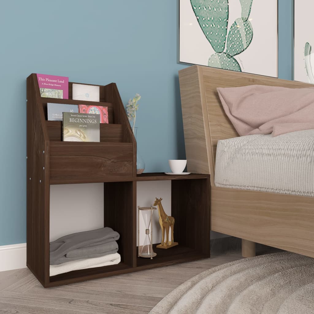 Kindertijdschriftenrek 71x30x78,5 cm bewerkt hout gerookt eiken is nu te koop bij PeponiXL, paradijselijk wonen!