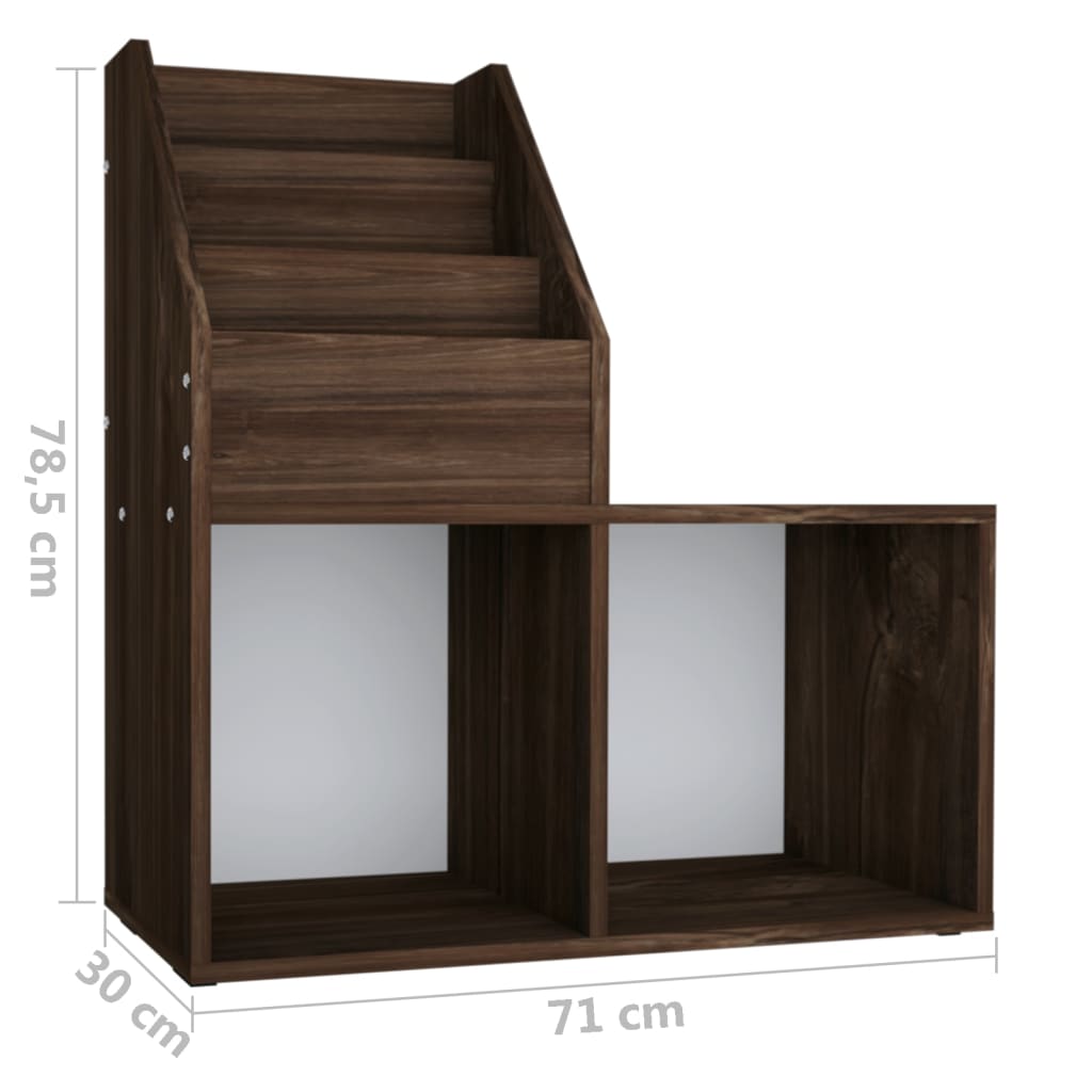 Kindertijdschriftenrek 71x30x78,5 cm bewerkt hout gerookt eiken is nu te koop bij PeponiXL, paradijselijk wonen!