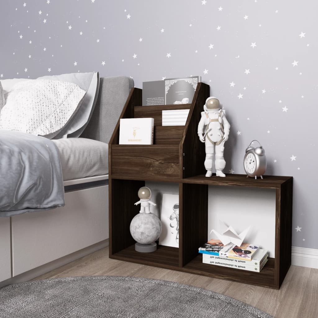 Kindertijdschriftenrek 71x30x78,5 cm bewerkt hout gerookt eiken is nu te koop bij PeponiXL, paradijselijk wonen!