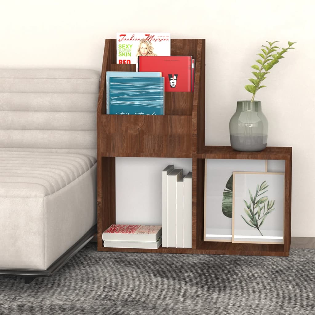 Kindertijdschriftenrek 71x30x78,5 cm bewerkt hout bruineiken is nu te koop bij PeponiXL, paradijselijk wonen!
