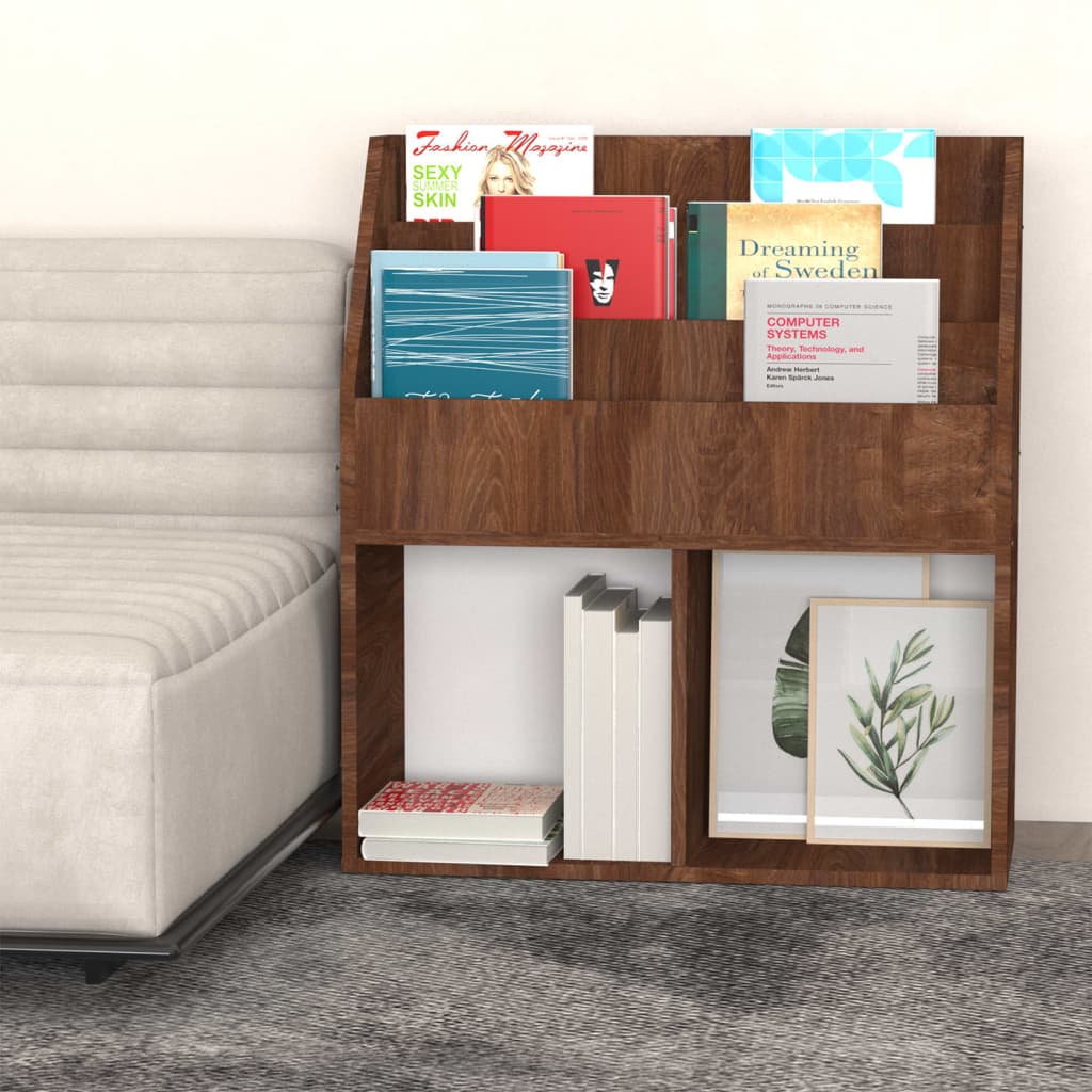 Kindertijdschriftenrek 71x30x78,5 cm bewerkt hout bruineiken is nu te koop bij PeponiXL, paradijselijk wonen!