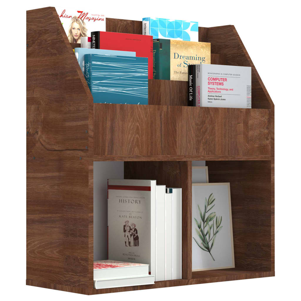 Kindertijdschriftenrek 71x30x78,5 cm bewerkt hout bruineiken is nu te koop bij PeponiXL, paradijselijk wonen!