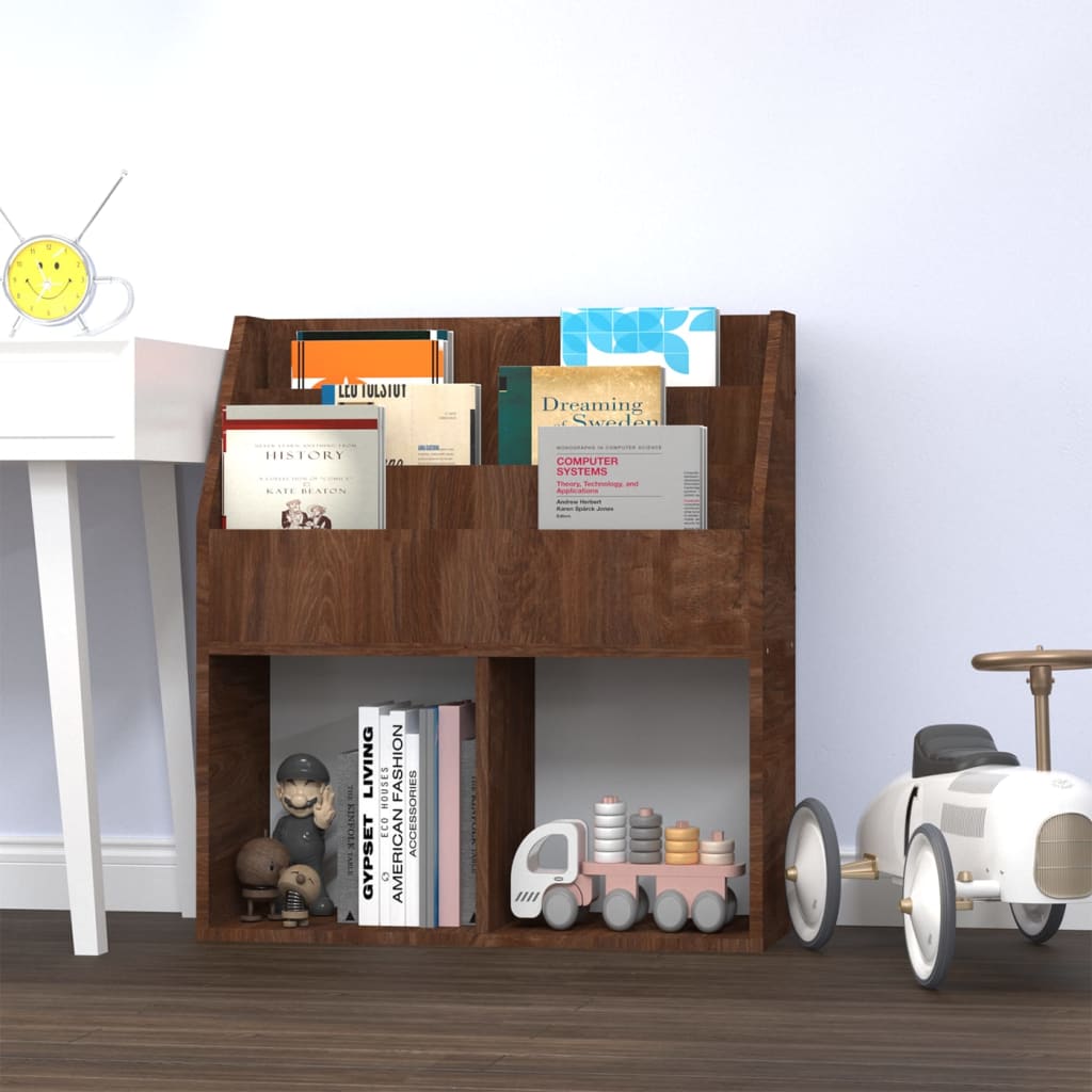 Kindertijdschriftenrek 71x30x78,5 cm bewerkt hout bruineiken is nu te koop bij PeponiXL, paradijselijk wonen!