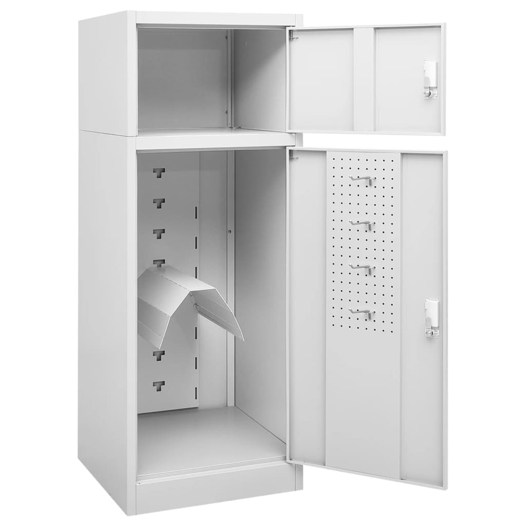 Zadelkast 53x53x140 cm staal lichtgrijs is nu te koop bij PeponiXL, paradijselijk wonen!