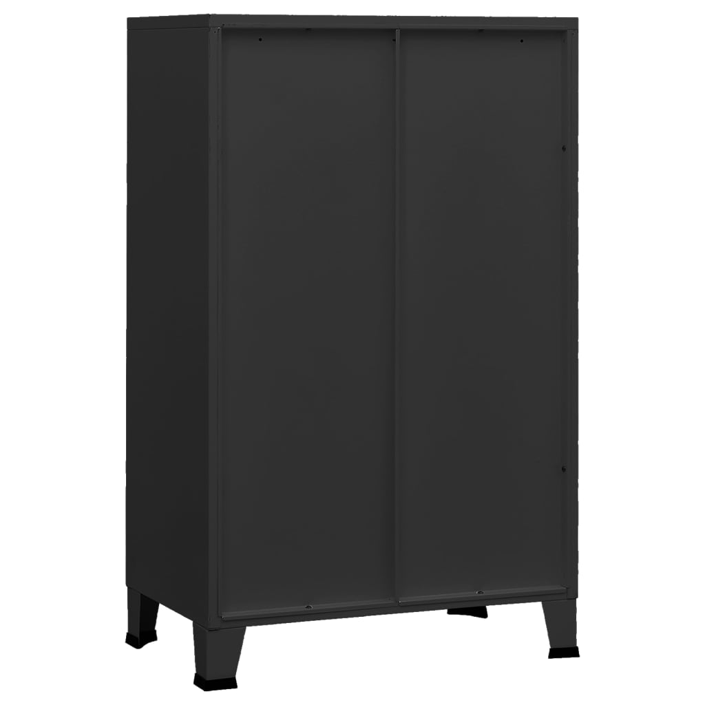 Opbergkast industrieel 70x40x115 cm metaal zwart is nu te koop bij PeponiXL, paradijselijk wonen!