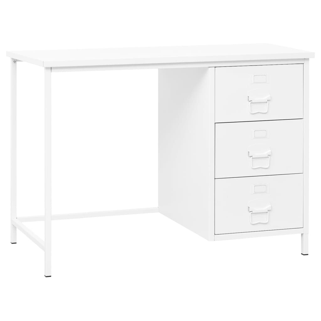 Bureau industrieel met lades 105x52x75 cm staal wit is nu te koop bij PeponiXL, paradijselijk wonen!