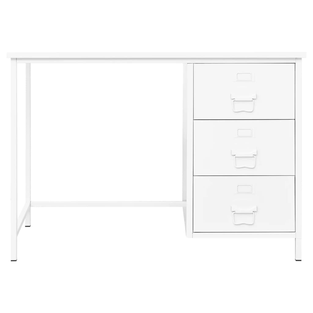 Bureau industrieel met lades 105x52x75 cm staal wit is nu te koop bij PeponiXL, paradijselijk wonen!