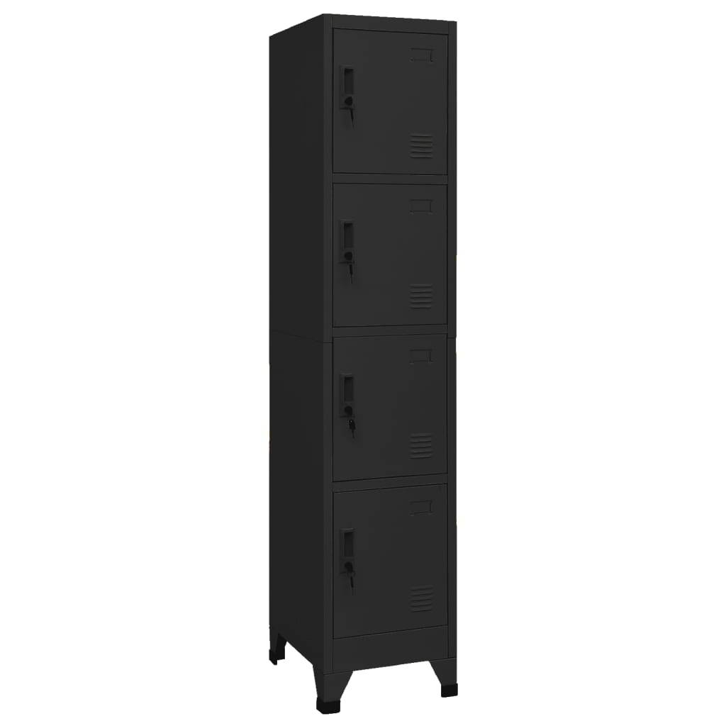 Lockerkast 38x45x180 cm staal zwart is nu te koop bij PeponiXL, paradijselijk wonen!