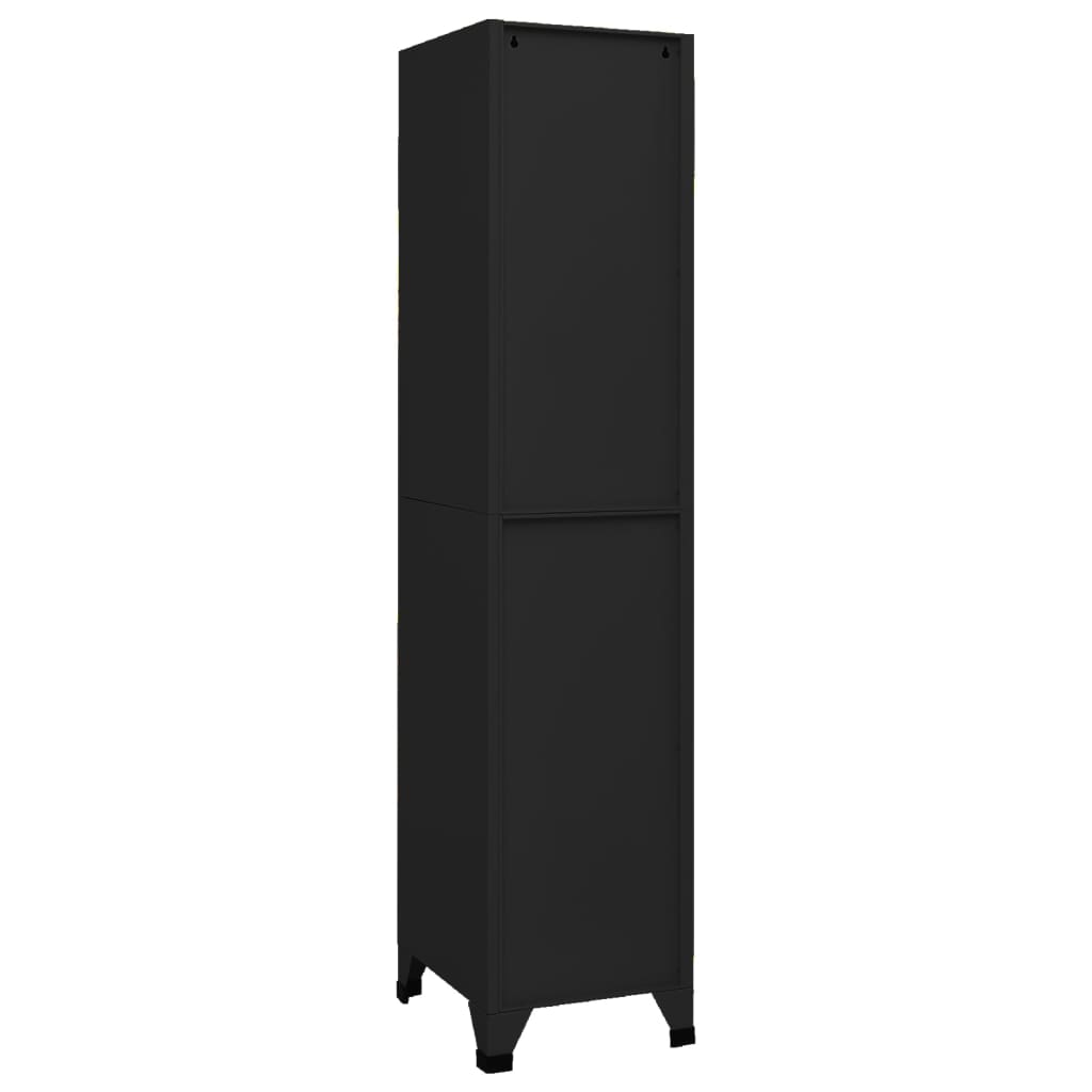 Lockerkast 38x45x180 cm staal zwart is nu te koop bij PeponiXL, paradijselijk wonen!
