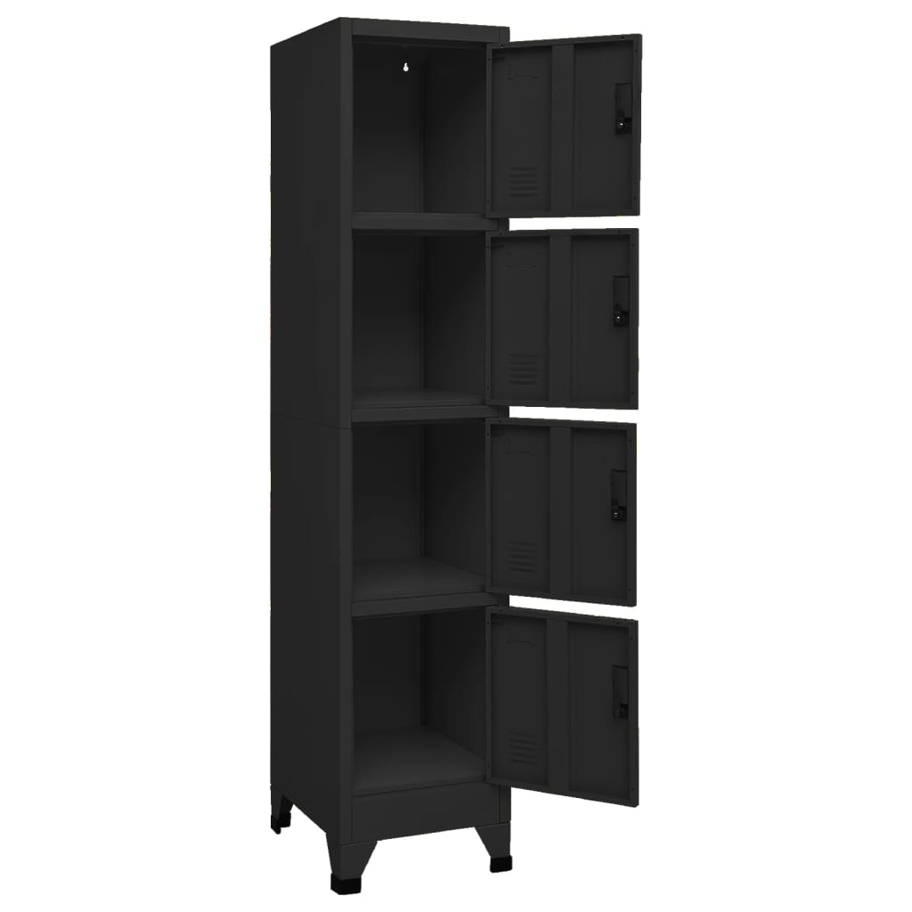 Lockerkast 38x45x180 cm staal zwart is nu te koop bij PeponiXL, paradijselijk wonen!