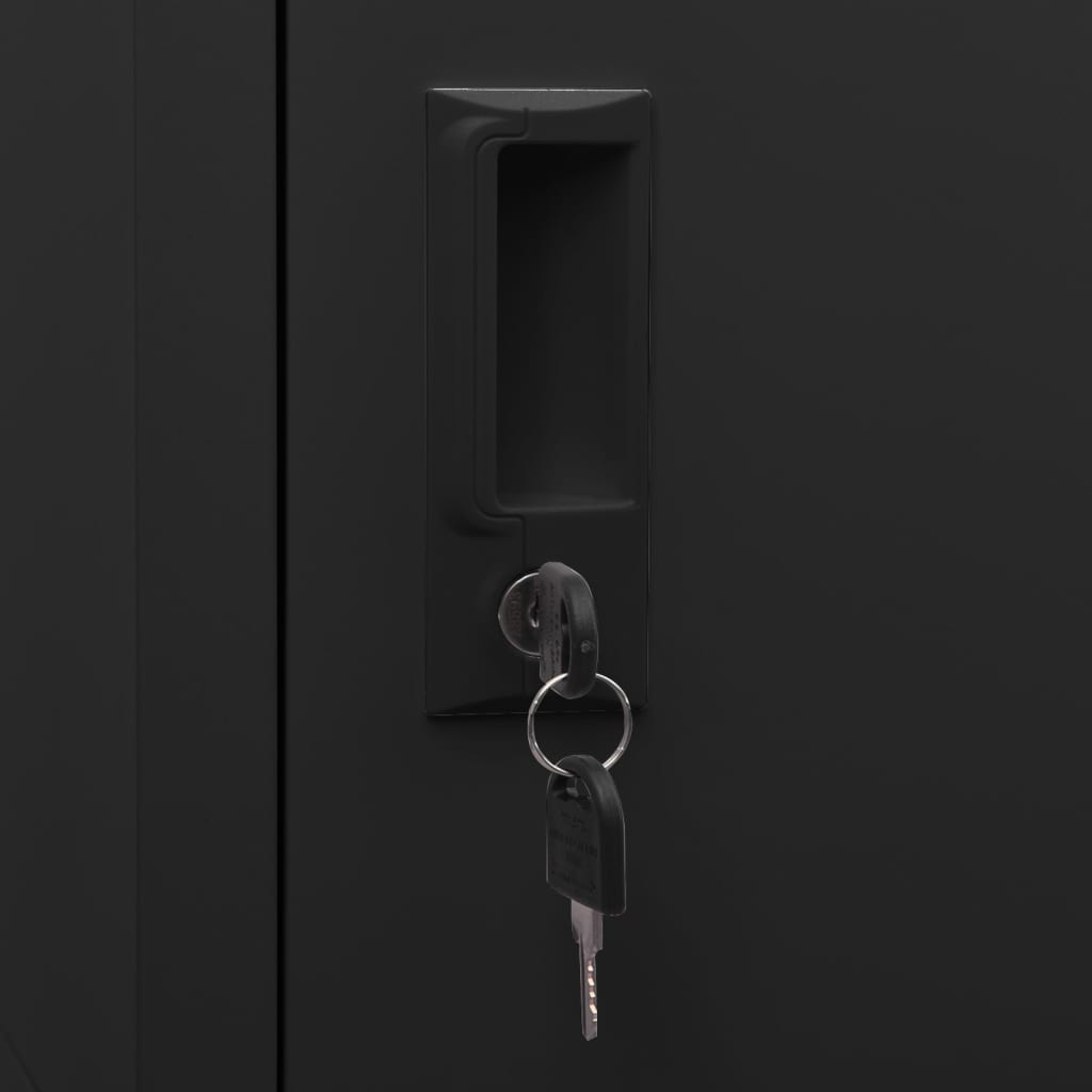 Lockerkast 38x45x180 cm staal zwart is nu te koop bij PeponiXL, paradijselijk wonen!