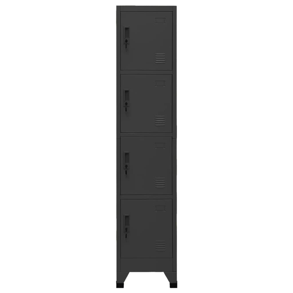 Lockerkast 38x45x180 cm staal antracietkleurig is nu te koop bij PeponiXL, paradijselijk wonen!