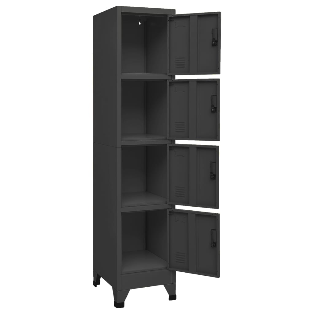 Lockerkast 38x45x180 cm staal antracietkleurig is nu te koop bij PeponiXL, paradijselijk wonen!