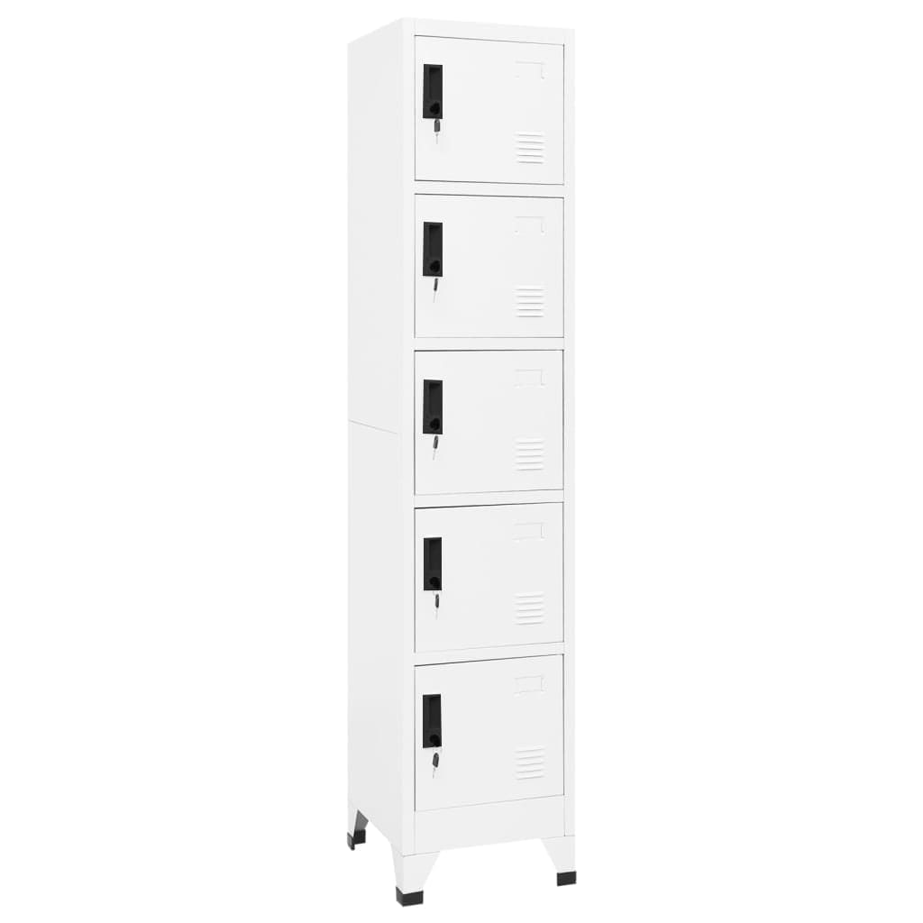 Lockerkast 38x40x180 cm staal wit is nu te koop bij PeponiXL, paradijselijk wonen!