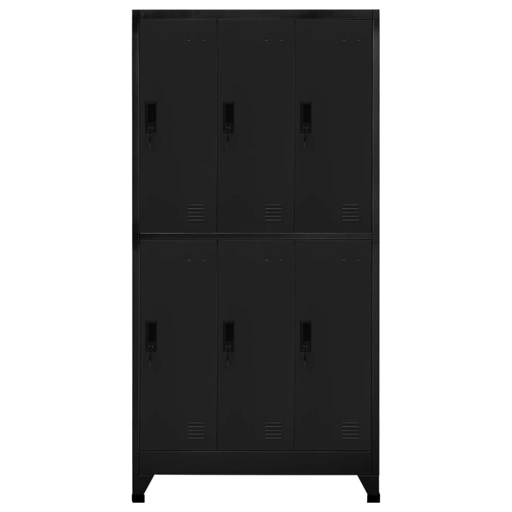 Lockerkast 90x45x180 cm staal zwart is nu te koop bij PeponiXL, paradijselijk wonen!