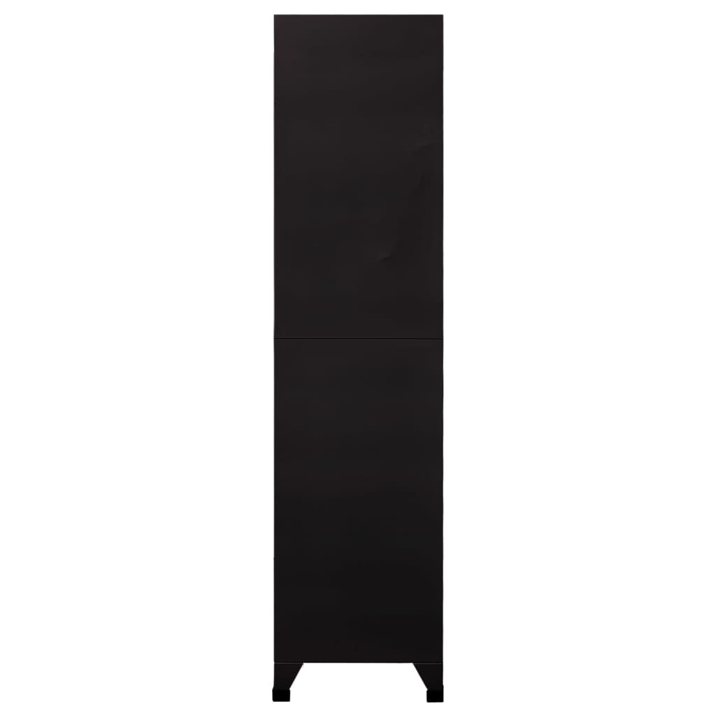 Lockerkast 90x45x180 cm staal zwart is nu te koop bij PeponiXL, paradijselijk wonen!