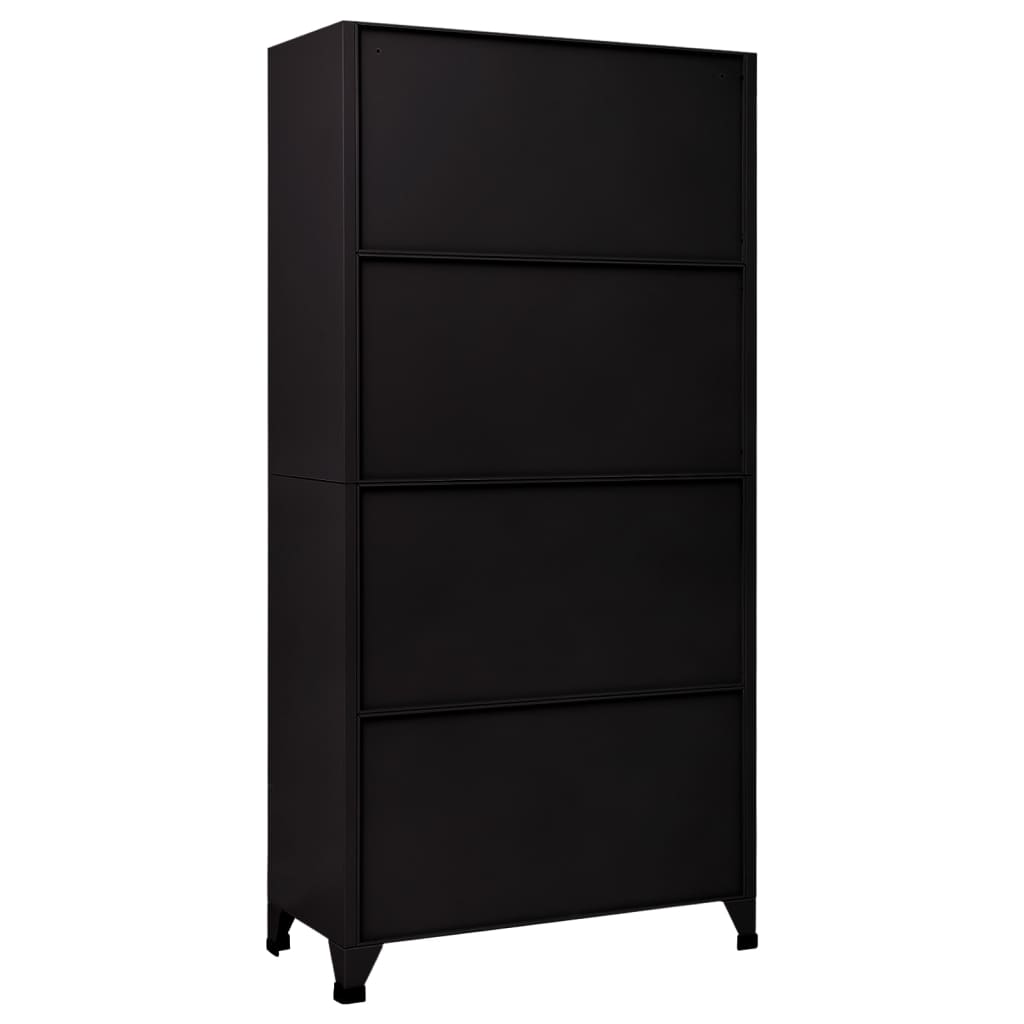 Lockerkast 90x45x180 cm staal zwart is nu te koop bij PeponiXL, paradijselijk wonen!