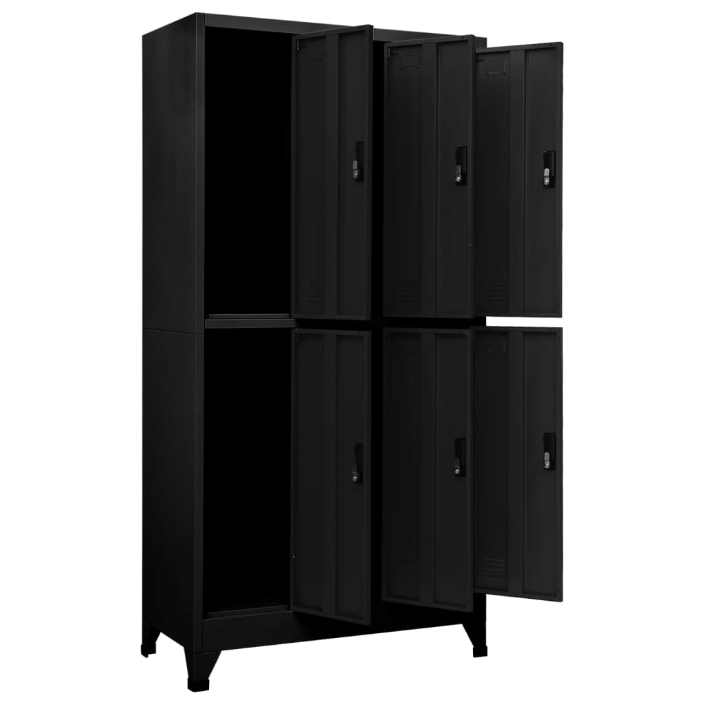 Lockerkast 90x45x180 cm staal zwart is nu te koop bij PeponiXL, paradijselijk wonen!