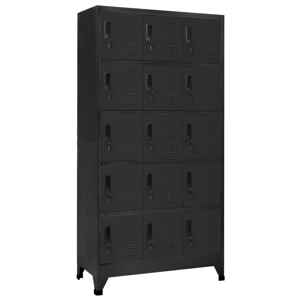 Lockerkast 90x40x180 cm staal antracietkleurig is nu te koop bij PeponiXL, paradijselijk wonen!