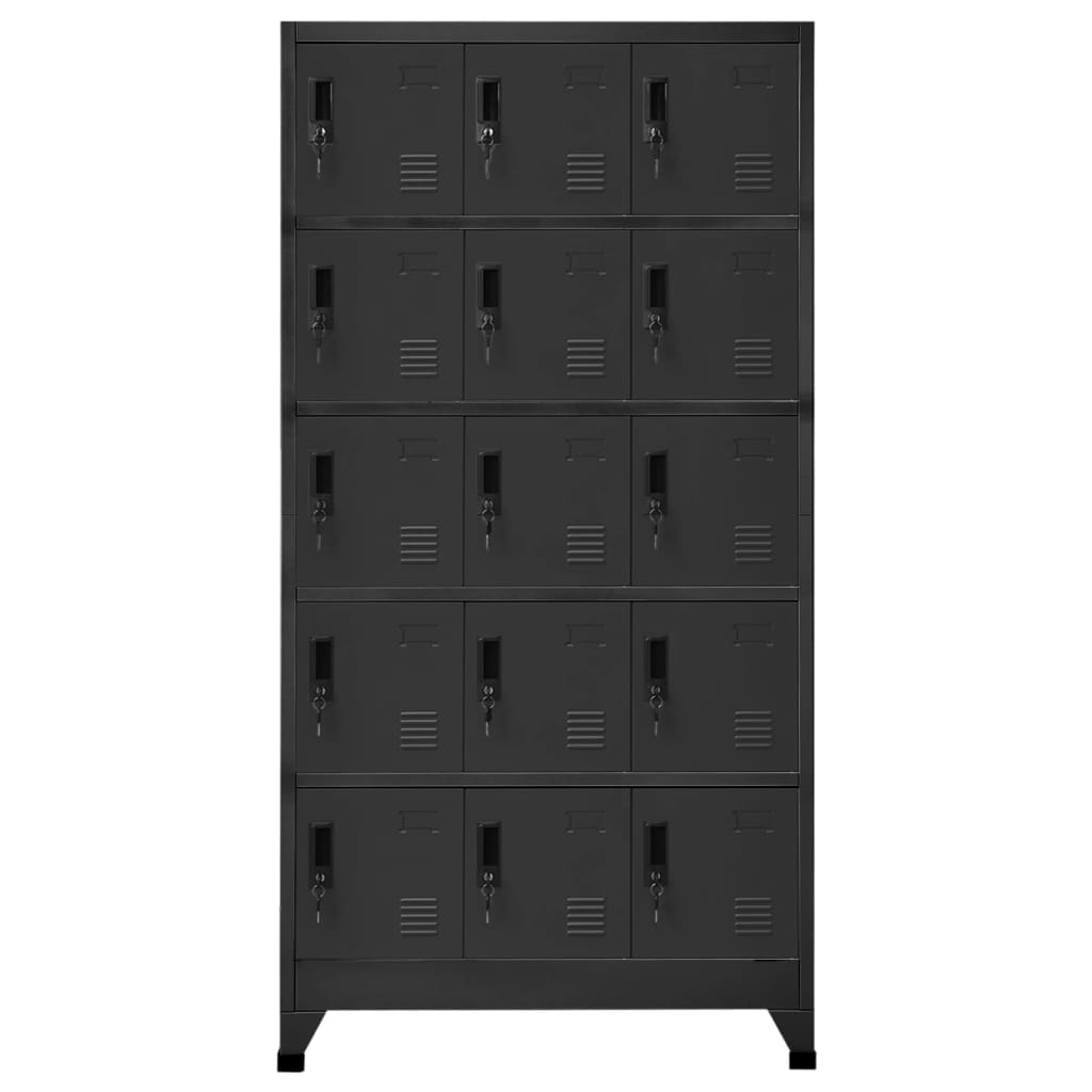 Lockerkast 90x40x180 cm staal antracietkleurig is nu te koop bij PeponiXL, paradijselijk wonen!